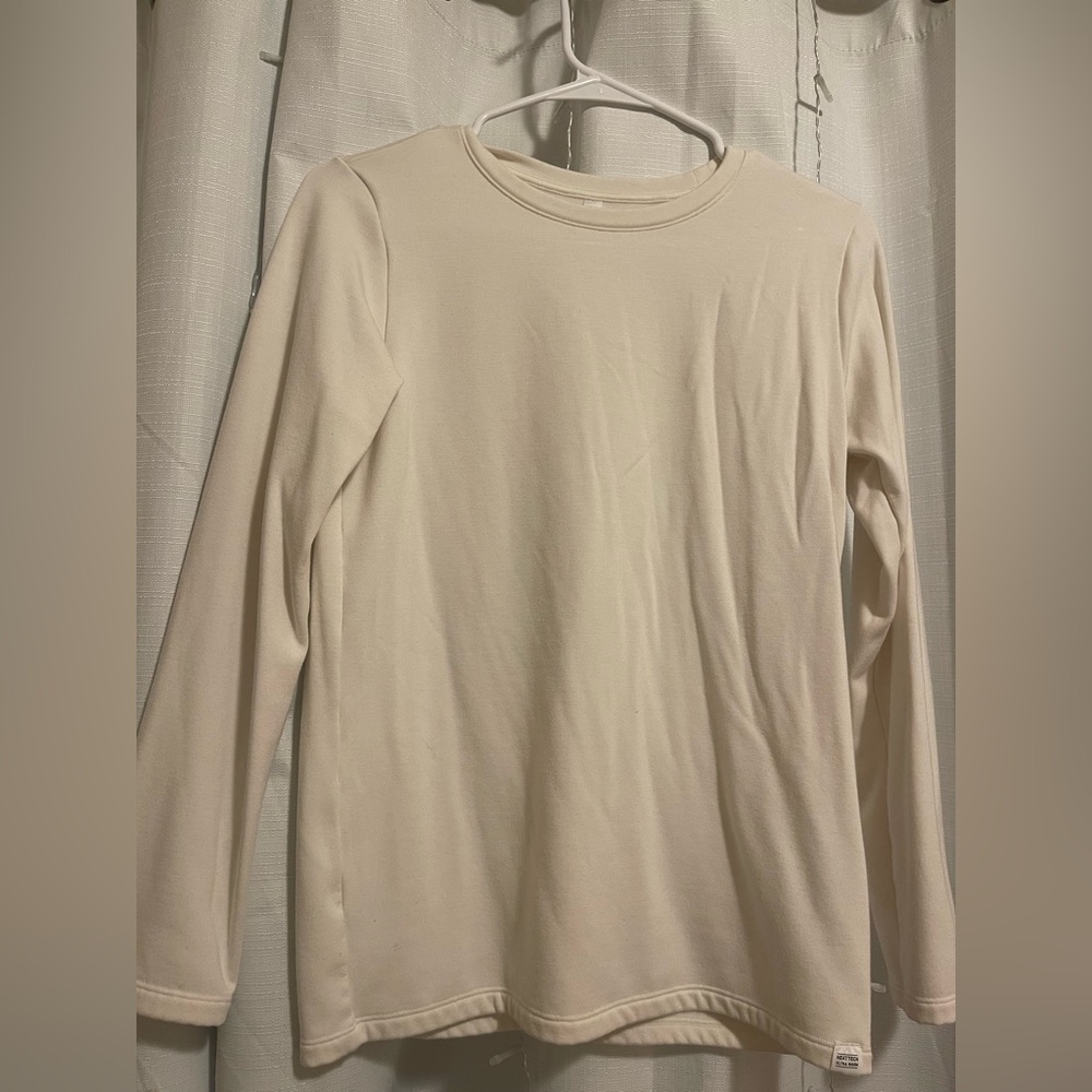 Uniqlo Kids Heat Tech Cream Long Sleeve Top